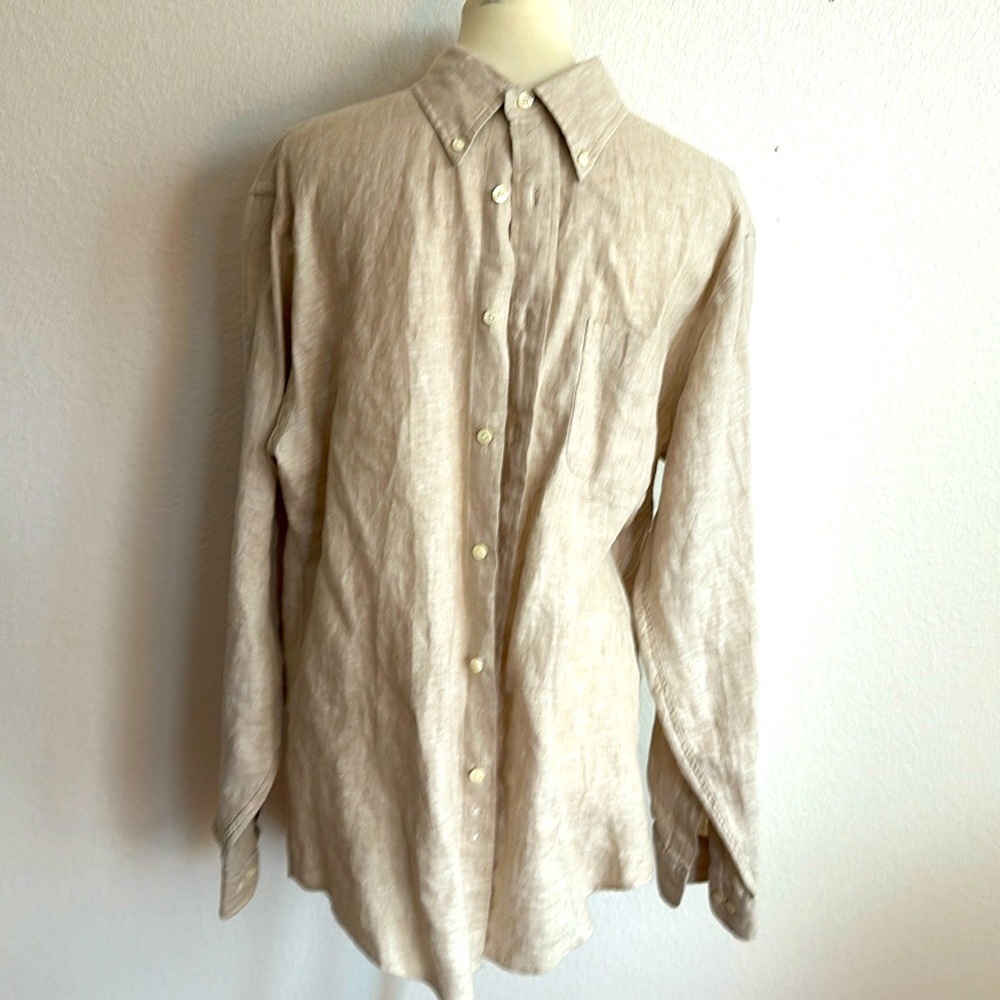 Brooks Brother Long Sleeve Linen Shirt       Size XL